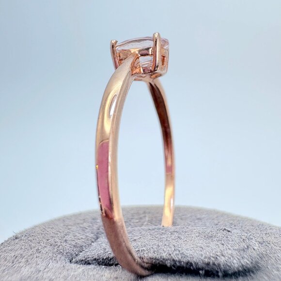 VTG Sterling Silver 925 Pink Cubic Zirconia Prong Set Statement Ring Size 10.75 - Picture 5 of 10